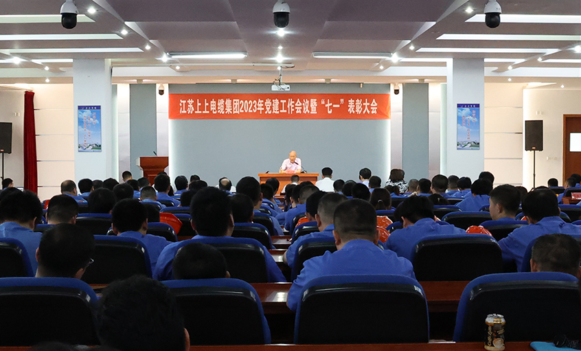 新宝GG电缆召开2023年党建事情聚会暨“七一”表扬大会